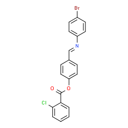 ChemSpider 2D Image | 4-{(E)-[(4-Bromophenyl)imino]methyl}phenyl 2-chlorobenzoate | C20H13BrClNO2