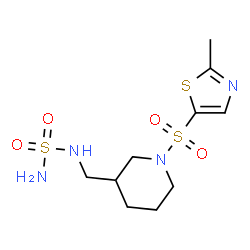 ChemSpider 2D Image | N-({1-[(2-Methyl-1,3-thiazol-5-yl)sulfonyl]-3-piperidinyl}methyl)sulfuric diamide | C10H18N4O4S3