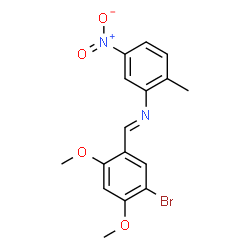 ChemSpider 2D Image | N-[(E)-(5-bromo-2,4-dimethoxyphenyl)methylidene]-2-methyl-5-nitroaniline | C16H15BrN2O4