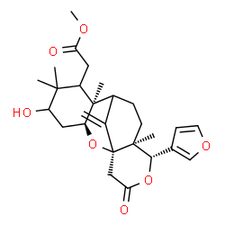 ChemSpider 2D Image | Methyl [(1S,3S,8S,12S,13S)-13-(3-furyl)-5-hydroxy-6,6,8,12-tetramethyl-17-methylene-15-oxo-2,14-dioxatetracyclo[7.7.1.0~1,12~.0~3,8~]heptadec-7-yl]acetate | C27H36O7