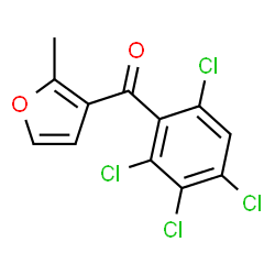 ChemSpider 2D Image | (2-Methyl-3-furyl)(2,3,4,6-tetrachlorophenyl)methanone | C12H6Cl4O2