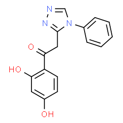 ChemSpider 2D Image | 1-(2,4-Dihydroxyphenyl)-2-(4-phenyl-4H-1,2,4-triazol-3-yl)ethanone | C16H13N3O3