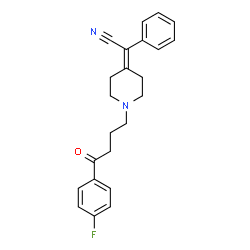 ChemSpider 2D Image | {1-[4-(4-Fluorophenyl)-4-oxobutyl]-4-piperidinylidene}(phenyl)acetonitrile | C23H23FN2O