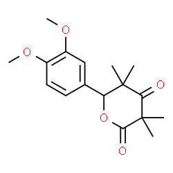 ChemSpider 2D Image | 6-(3,4-Dimethoxyphenyl)-3,3,5,5-tetramethyldihydro-2H-pyran-2,4(3H)-dione | C17H22O5