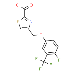 ChemSpider 2D Image | 4-{[4-Fluoro-3-(trifluoromethyl)phenoxy]methyl}-1,3-thiazole-2-carboxylic acid | C12H7F4NO3S