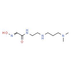 ChemSpider 2D Image | N-(2-{[3-(Dimethylamino)propyl]amino}ethyl)-2-(hydroxyimino)acetamide | C9H20N4O2