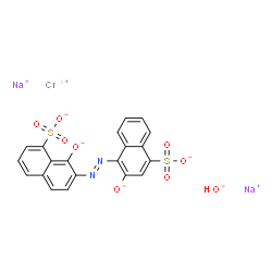 ChemSpider 2D Image | Chromium(3+) sodium hydroxide 3-oxido-4-[(E)-(1-oxido-8-sulfonato-2-naphthyl)diazenyl]-1-naphthalenesulfonate (1:2:1:1) | C20H11CrN2Na2O9S2
