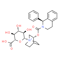 ChemSpider 2D Image | (3R)-1-(beta-D-Glucopyranuronosyl)-3-({[(1S)-1-phenyl-3,4-dihydro-2(1H)-isoquinolinyl]carbonyl}oxy)-1-azoniabicyclo[2.2.2]octane | C29H35N2O8