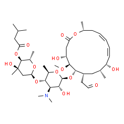 ChemSpider 2D Image | (2S,3S,4R,6S)-6-{[(2R,3S,4R,5R,6S)-6-{[(4R,5S,6S,7R,9R,10R,11Z,13Z,16R)-4,10-Dihydroxy-5-methoxy-9,16-dimethyl-2-oxo-7-(2-oxoethyl)oxacyclohexadeca-11,13-dien-6-yl]oxy}-4-(dimethylamino)-5-hydroxy-2-m
ethyltetrahydro-2H-pyran-3-yl]oxy}-4-hydroxy-2,4-dimethyltetrahydro-2H-pyran-3-yl 3-methylbutanoate (non-preferred name) | C40H67NO14