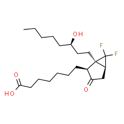 ChemSpider 2D Image | (1?(R*),2?,5?)-6,6-difluoro-1-(3-hydroxyoctyl)-3-oxo-bicyclo(3.1.0)hexane-2-heptanoic acid | C21H34F2O4