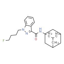 ChemSpider 2D Image | N-(Adamantan-1-yl)-1-(4-fluorobutyl)-1H-indazole-3-carboxamide | C22H28FN3O