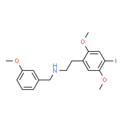 ChemSpider 2D Image | 2-(4-Iodo-2,5-dimethoxyphenyl)-N-(3-methoxybenzyl)ethanamine | C18H22INO3