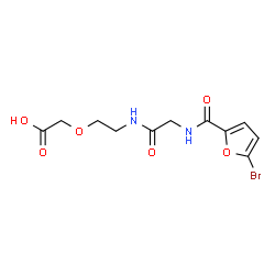 ChemSpider 2D Image | (2-{[N-(5-Bromo-2-furoyl)glycyl]amino}ethoxy)acetic acid | C11H13BrN2O6