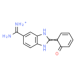 ChemSpider 2D Image | Amino[2-(6-oxo-2,4-cyclohexadien-1-ylidene)-2,3-dihydro-1H-benzimidazol-5-yl]methaniminium | C14H13N4O