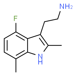 ChemSpider 2D Image | 2-(4-Fluoro-2,7-dimethyl-1H-indol-3-yl)ethanamine | C12H15FN2