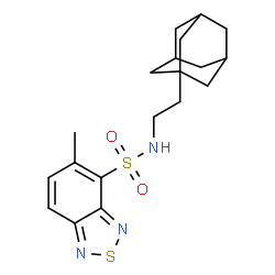 ChemSpider 2D Image | N-[2-(Adamantan-1-yl)ethyl]-5-methyl-2,1,3-benzothiadiazole-4-sulfonamide | C19H25N3O2S2