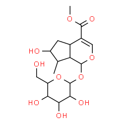 ChemSpider 2D Image | Methyl 1-(hexopyranosyloxy)-6-hydroxy-7-methyl-1,4a,5,6,7,7a-hexahydrocyclopenta[c]pyran-4-carboxylate | C17H26O10