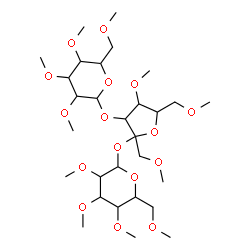 ChemSpider 2D Image | 1,4,6-Tri-O-methyl-3-O-(2,3,4,6-tetra-O-methylhexopyranosyl)hex-2-ulofuranosyl 2,3,4,6-tetra-O-methylhexopyranoside | C29H54O16