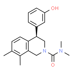 ChemSpider 2D Image | (4R)-4-(3-Hydroxyphenyl)-N,N,7,8-tetramethyl-3,4-dihydro-2(1H)-isoquinolinecarboxamide | C20H24N2O2