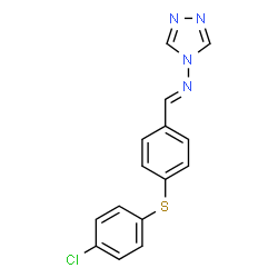 ChemSpider 2D Image | N-[(E)-{4-[(4-Chlorophenyl)sulfanyl]phenyl}methylene]-4H-1,2,4-triazol-4-amine | C15H11ClN4S