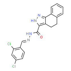 ChemSpider 2D Image | N'-[(E)-(2,4-Dichlorophenyl)methylene]-4,5-dihydro-1H-benzo[g]indazole-3-carbohydrazide | C19H14Cl2N4O
