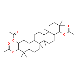 ChemSpider 2D Image | 4,4,6a,6b,10,10,12a,14b-Octamethyldocosahydropicene-2,3,9-triyl triacetate | C36H58O6