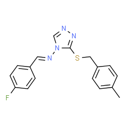 ChemSpider 2D Image | N-[(E)-(4-Fluorophenyl)methylene]-3-[(4-methylbenzyl)sulfanyl]-4H-1,2,4-triazol-4-amine | C17H15FN4S