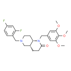 ChemSpider 2D Image | (4aR,8aS)-6-(2,4-Difluorobenzyl)-1-(3,4,5-trimethoxybenzyl)octahydro-1,6-naphthyridin-2(1H)-one | C25H30F2N2O4