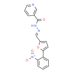 ChemSpider 2D Image | N'-{(E)-[5-(2-Nitrophenyl)-2-furyl]methylene}nicotinohydrazide | C17H12N4O4