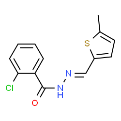 ChemSpider 2D Image | 2-Chloro-N'-[(E)-(5-methyl-2-thienyl)methylene]benzohydrazide | C13H11ClN2OS