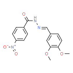 ChemSpider 2D Image | N'-[(E)-(3,4-Dimethoxyphenyl)methylene]-4-nitrobenzohydrazide | C16H15N3O5