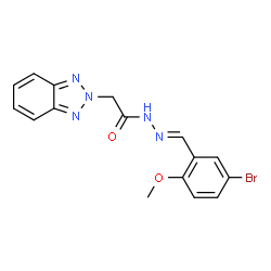 ChemSpider 2D Image | 2-(2H-Benzotriazol-2-yl)-N'-[(E)-(5-bromo-2-methoxyphenyl)methylene]acetohydrazide | C16H14BrN5O2