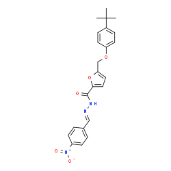 ChemSpider 2D Image | 5-{[4-(2-Methyl-2-propanyl)phenoxy]methyl}-N'-[(E)-(4-nitrophenyl)methylene]-2-furohydrazide | C23H23N3O5