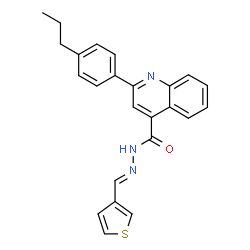 ChemSpider 2D Image | 2-(4-Propylphenyl)-N'-[(E)-3-thienylmethylene]-4-quinolinecarbohydrazide | C24H21N3OS