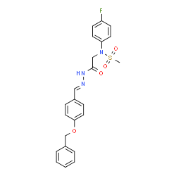ChemSpider 2D Image | N-(2-{(2E)-2-[4-(Benzyloxy)benzylidene]hydrazino}-2-oxoethyl)-N-(4-fluorophenyl)methanesulfonamide | C23H22FN3O4S
