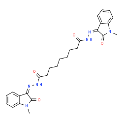 ChemSpider 2D Image | N'~1~,N'~9~-Bis[(3Z)-1-methyl-2-oxo-1,2-dihydro-3H-indol-3-ylidene]nonanedihydrazide | C27H30N6O4