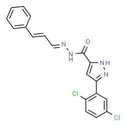 ChemSpider 2D Image | 3-(2,5-Dichlorophenyl)-N'-[(1E,2E)-3-phenyl-2-propen-1-ylidene]-1H-pyrazole-5-carbohydrazide | C19H14Cl2N4O