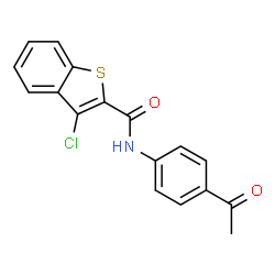 ChemSpider 2D Image | N-(4-Acetylphenyl)-3-chloro-1-benzothiophene-2-carboxamide | C17H12ClNO2S