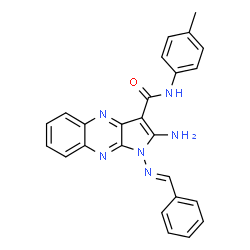 ChemSpider 2D Image | 2-Amino-1-[(E)-benzylideneamino]-N-(4-methylphenyl)-1H-pyrrolo[2,3-b]quinoxaline-3-carboxamide | C25H20N6O