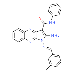 ChemSpider 2D Image | 2-Amino-1-[(E)-(3-methylbenzylidene)amino]-N-phenyl-1H-pyrrolo[2,3-b]quinoxaline-3-carboxamide | C25H20N6O