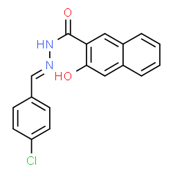 ChemSpider 2D Image | N'-[(E)-(4-Chlorophenyl)methylene]-3-hydroxy-2-naphthohydrazide | C18H13ClN2O2