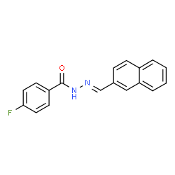 ChemSpider 2D Image | 4-Fluoro-N'-[(E)-2-naphthylmethylene]benzohydrazide | C18H13FN2O