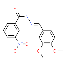 ChemSpider 2D Image | N'-[(E)-(3,4-Dimethoxyphenyl)methylene]-3-nitrobenzohydrazide | C16H15N3O5