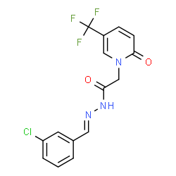 ChemSpider 2D Image | N'-[(E)-(3-Chlorophenyl)methylene]-2-[2-oxo-5-(trifluoromethyl)-1(2H)-pyridinyl]acetohydrazide | C15H11ClF3N3O2