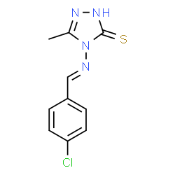 ChemSpider 2D Image | 4-{[(E)-(4-Chlorophenyl)methylene]amino}-5-methyl-4H-1,2,4-triazole-3-thiol | C10H9ClN4S