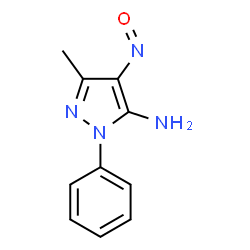 ChemSpider 2D Image | 5-methyl-4-nitroso-2-phenylpyrazol-3-amine | C10H10N4O