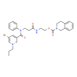 ChemSpider 2D Image | 3-Bromo-5-{[3-({2-[(3,4-dihydro-2(1H)-isoquinolinylcarbonyl)oxy]ethyl}amino)-3-oxopropyl](phenyl)carbamoyl}-1-propylpyridinium | C30H34BrN4O4