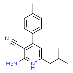 ChemSpider 2D Image | 2-Amino-3-cyano-6-isobutyl-4-(4-methylphenyl)pyridinium | C17H20N3