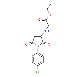 ChemSpider 2D Image | (3S)-1-(4-Chlorophenyl)-N-(2-ethoxy-2-oxoethyl)-2,5-dioxo-3-pyrrolidinaminium | C14H16ClN2O4