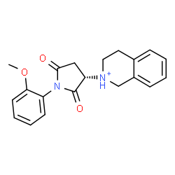 ChemSpider 2D Image | (2S)-2-[(3S)-1-(2-Methoxyphenyl)-2,5-dioxo-3-pyrrolidinyl]-1,2,3,4-tetrahydroisoquinolinium | C20H21N2O3
